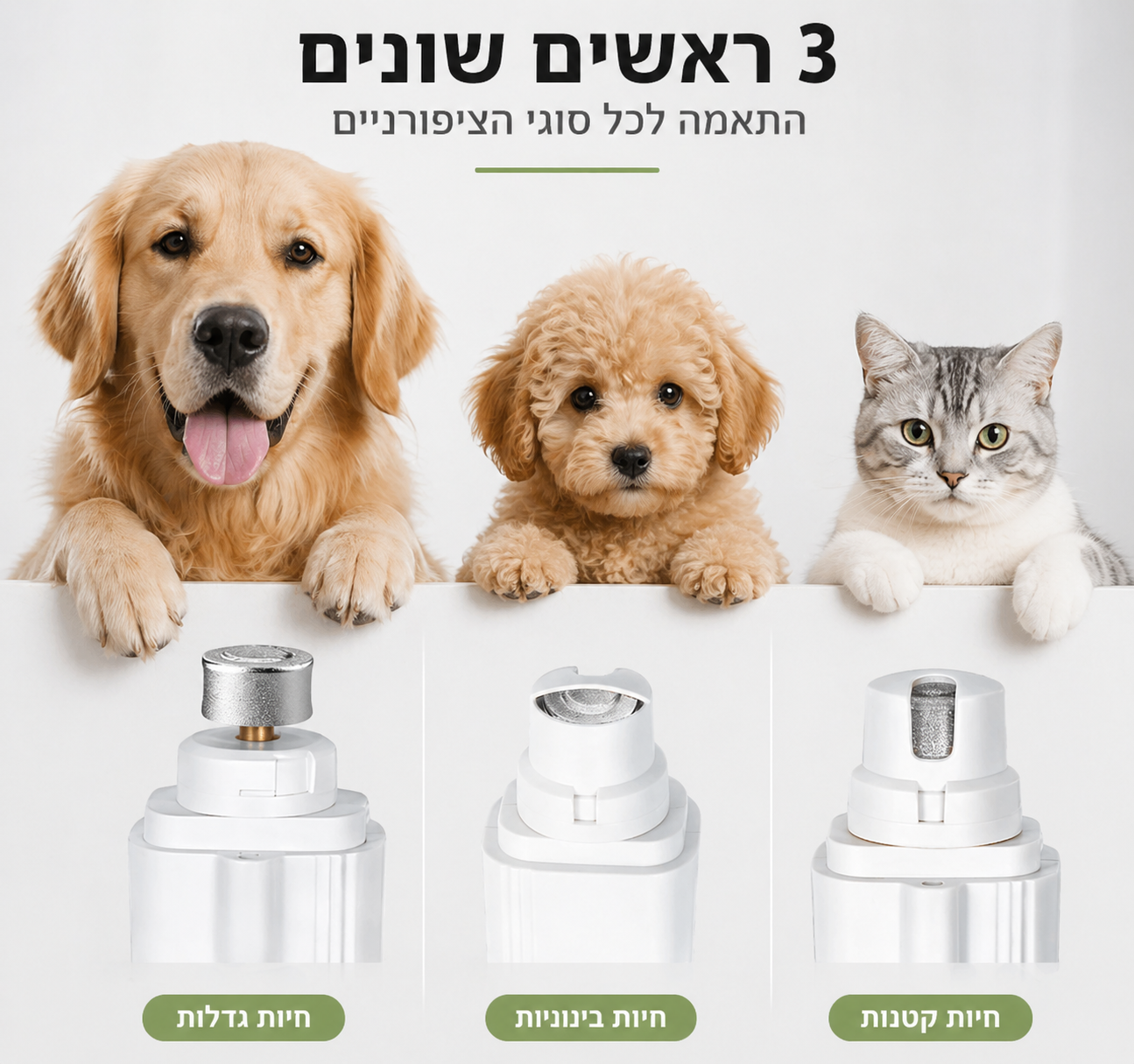 קוצץ ציפורניים חשמלי לכלבים וחתולים